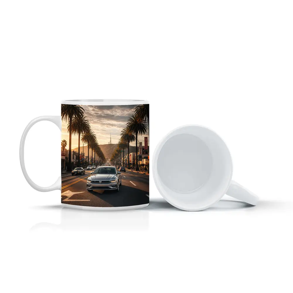 Volkswagen Passat Cruising Hollywood Boulevard Los Angeles – Mugs