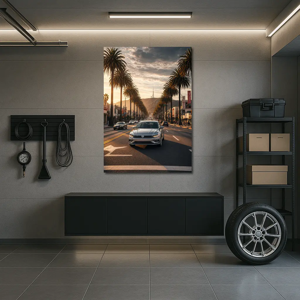 Volkswagen Passat Cruising Hollywood Boulevard Los Angeles – Wall Art