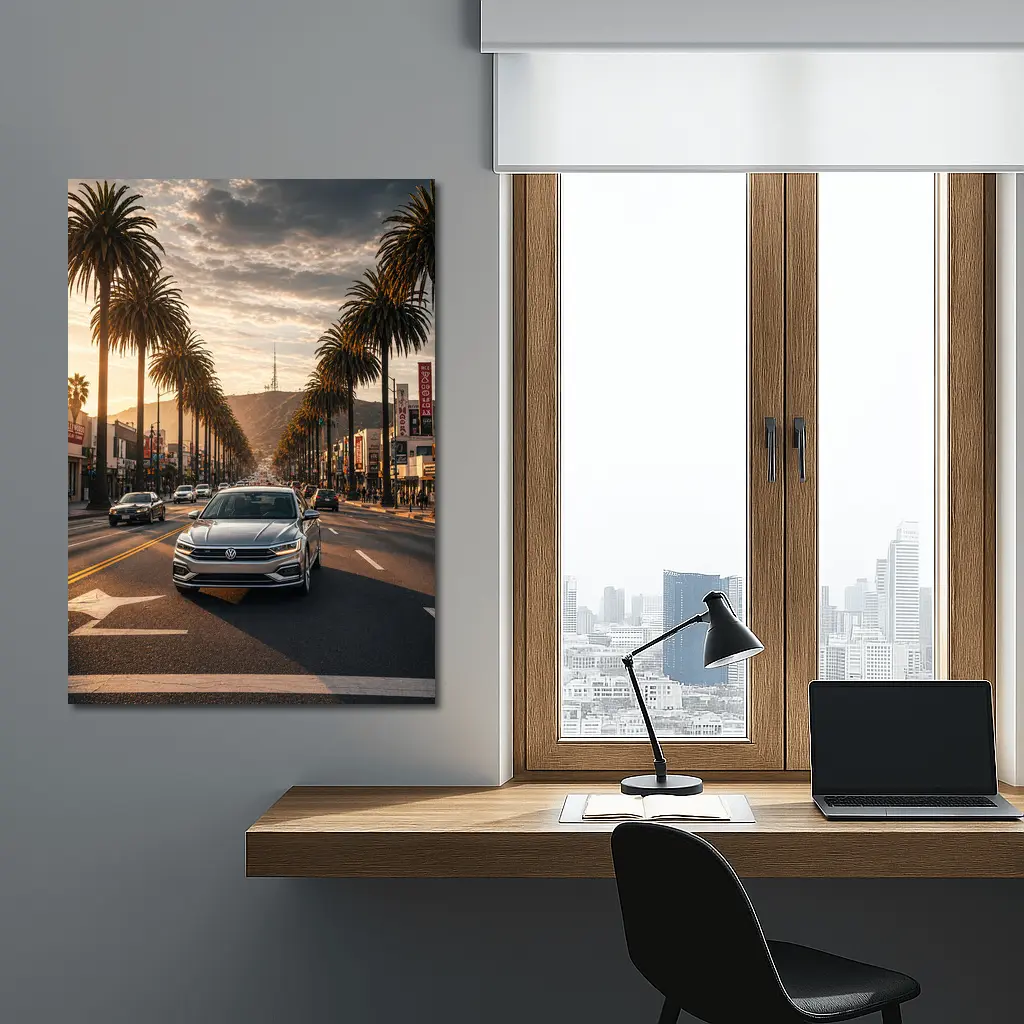 Volkswagen Passat Cruising Hollywood Boulevard Los Angeles – Wall Art