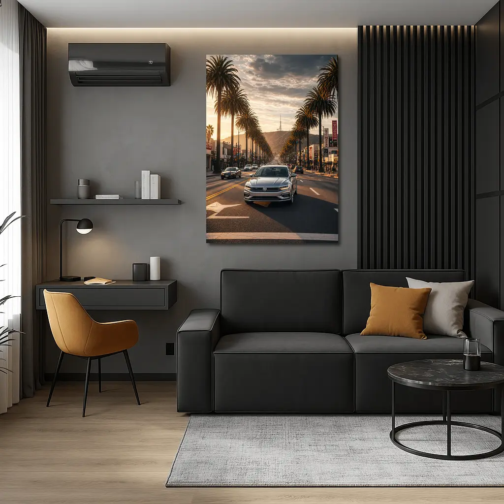 Volkswagen Passat Cruising Hollywood Boulevard Los Angeles – Wall Art