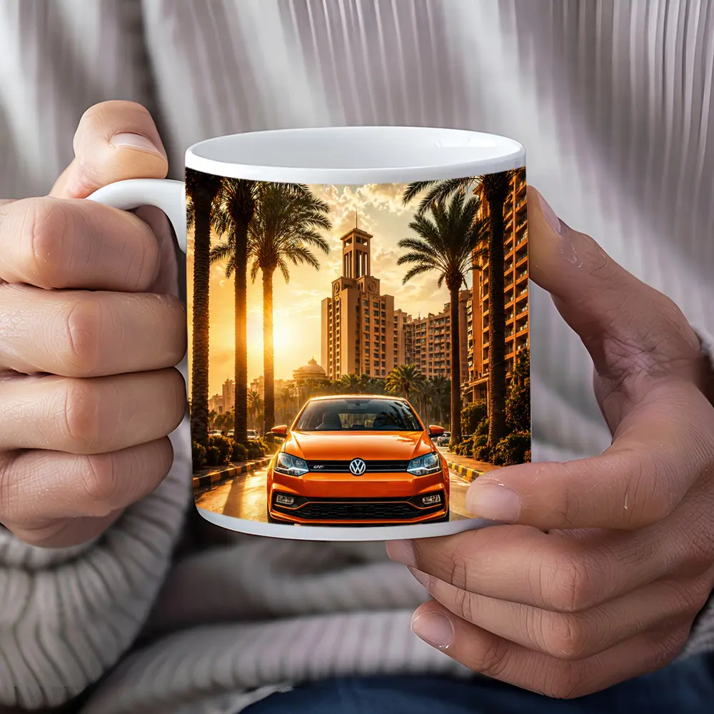 Volkswagen Polo Orange City Palm Trees – Mugs