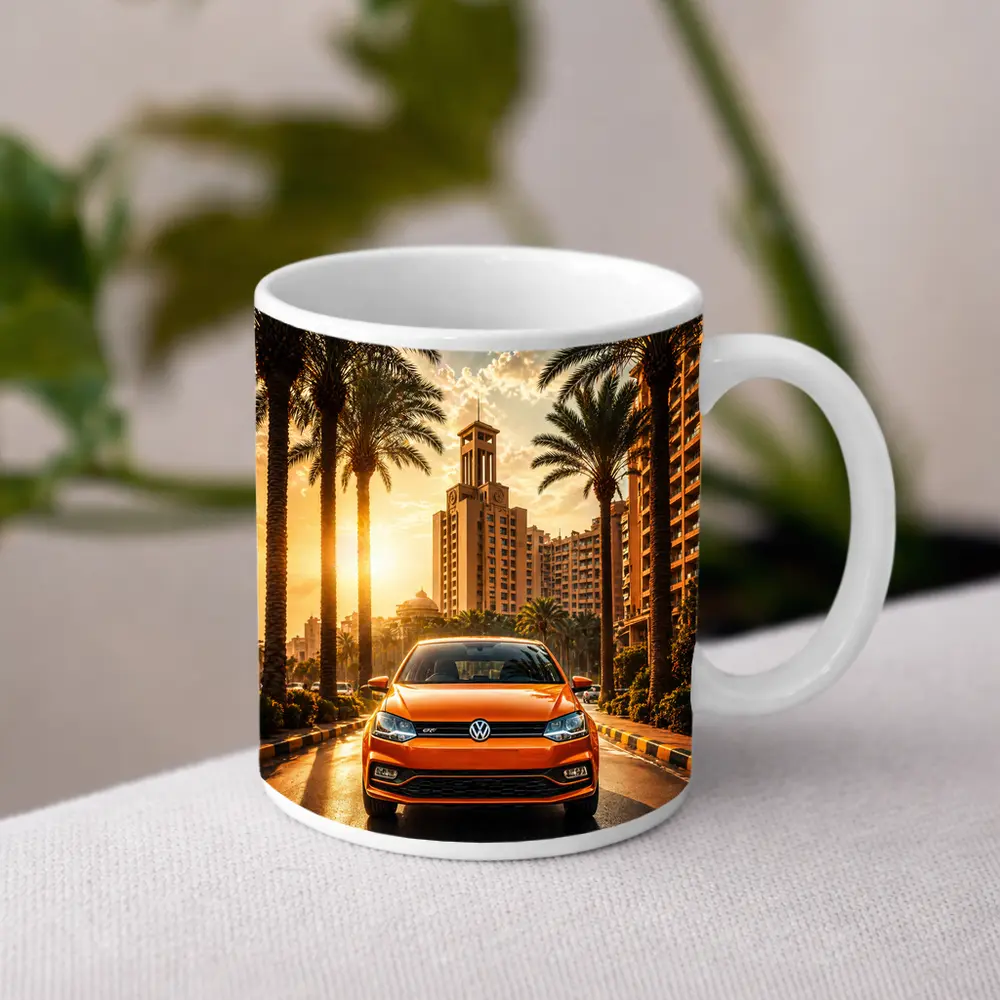 Volkswagen Polo Orange City Palm Trees – Mugs