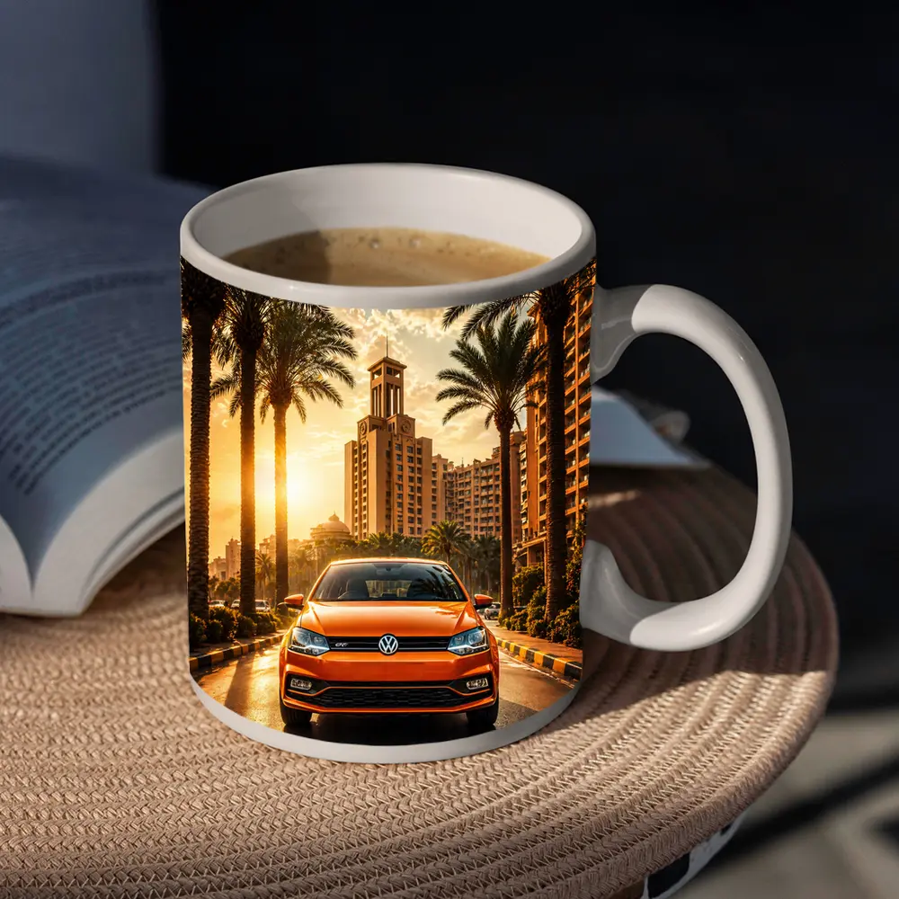 Volkswagen Polo Orange City Palm Trees – Mugs