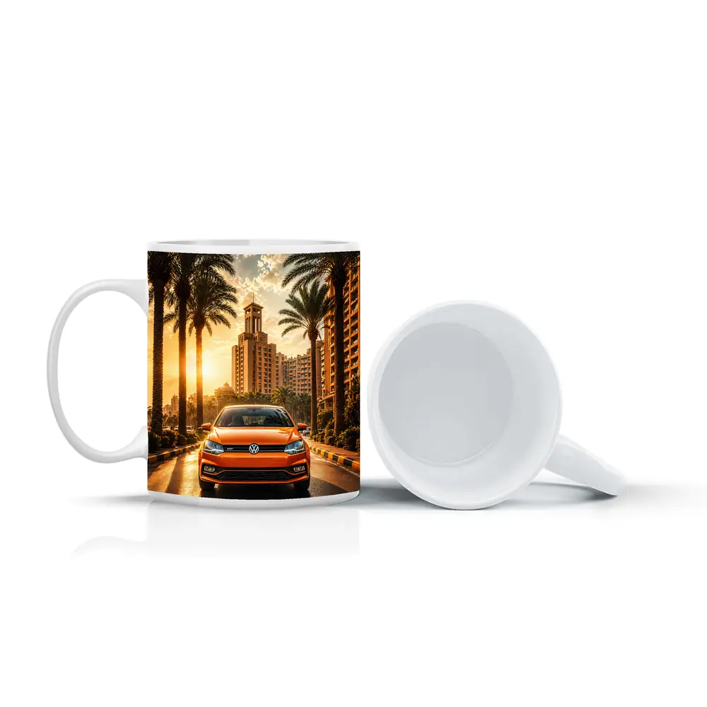 Volkswagen Polo Orange City Palm Trees – Mugs
