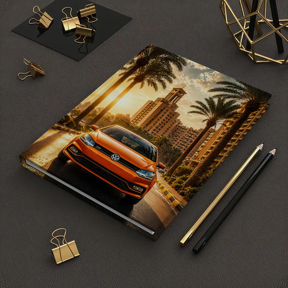 Volkswagen Polo Orange City Palm Trees – Notebooks
