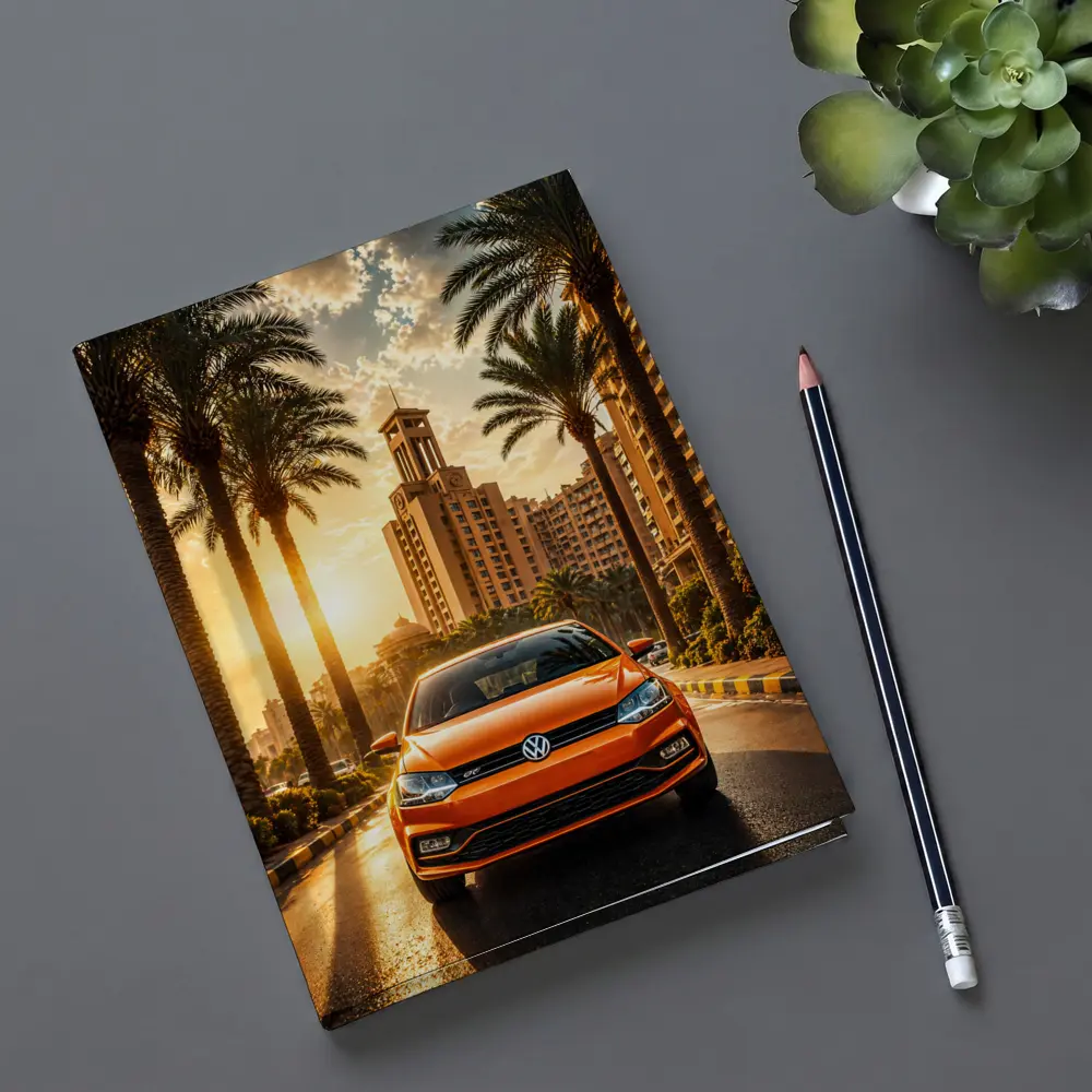 Volkswagen Polo Orange City Palm Trees – Notebooks