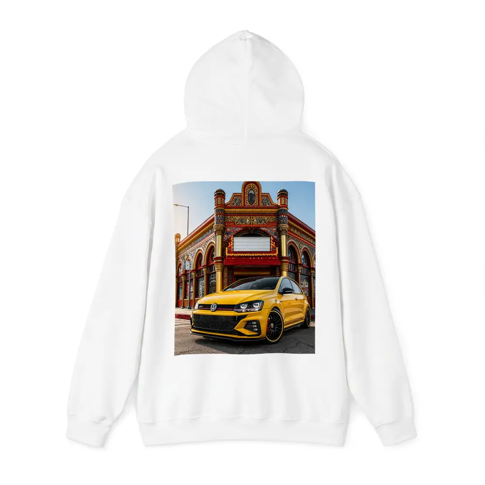 Volkswagen Golf GTI Yellow Urban Street Scene – Hoodies