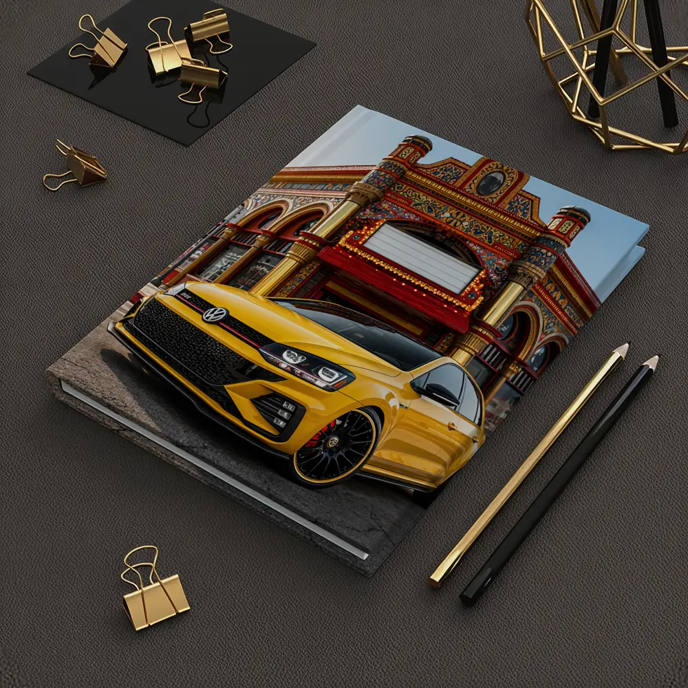 Volkswagen Golf GTI Yellow Urban Street Scene – Notebooks