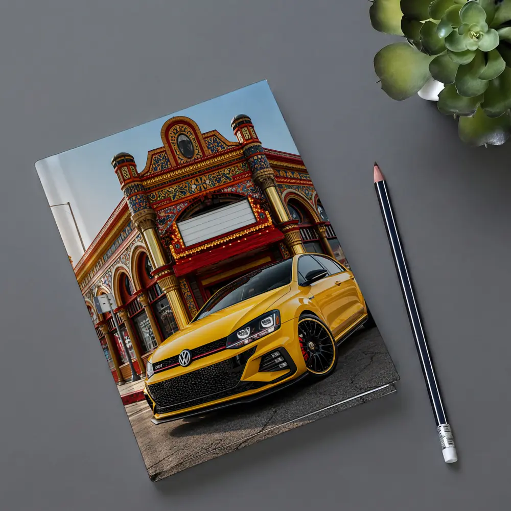 Volkswagen Golf GTI Yellow Urban Street Scene – Notebooks