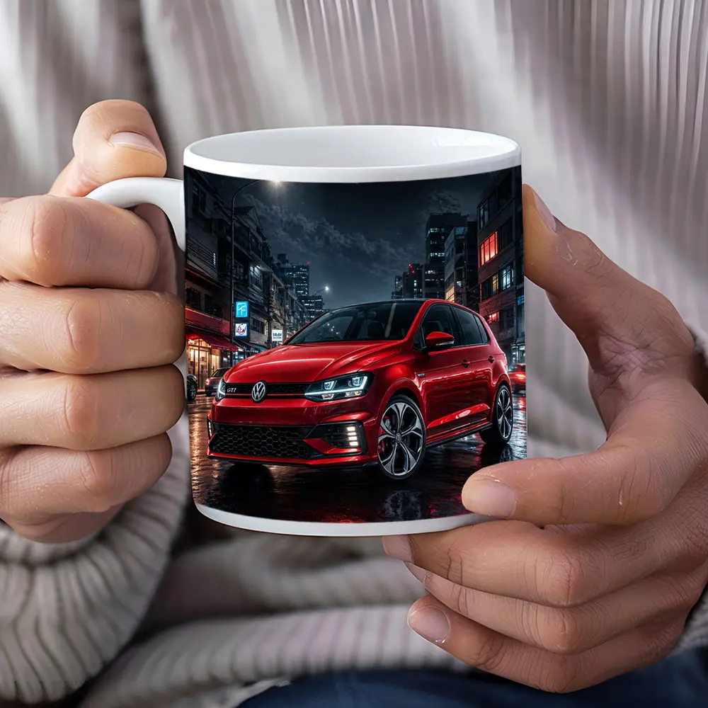 Volkswagen Polo GTI Red Night City Street – Mugs