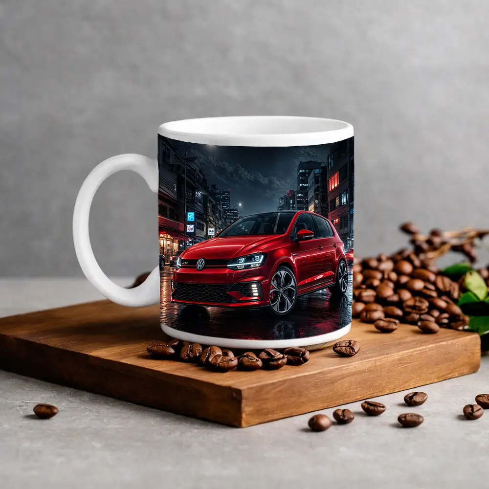 Volkswagen Polo GTI Red Night City Street – Mugs