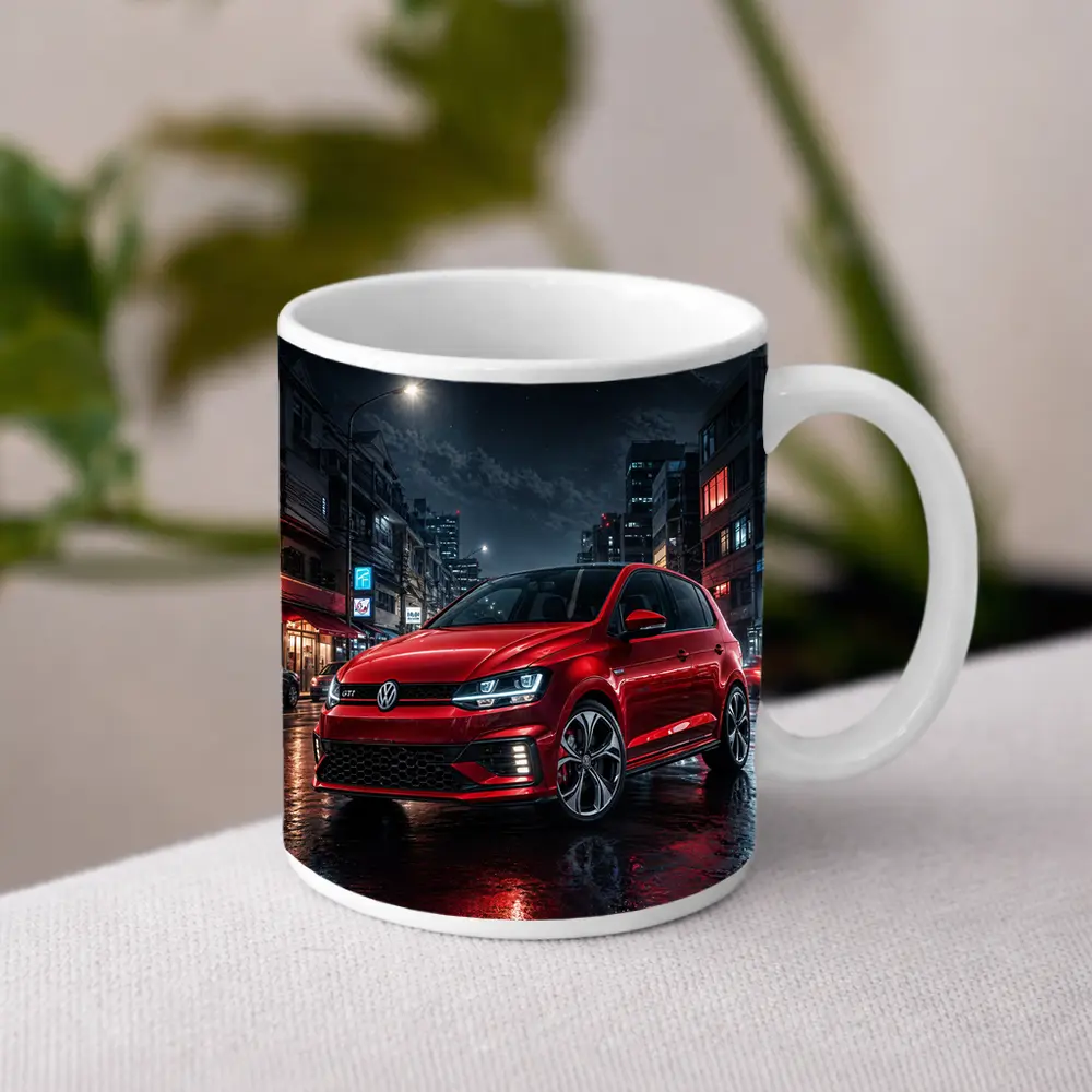 Volkswagen Polo GTI Red Night City Street – Mugs
