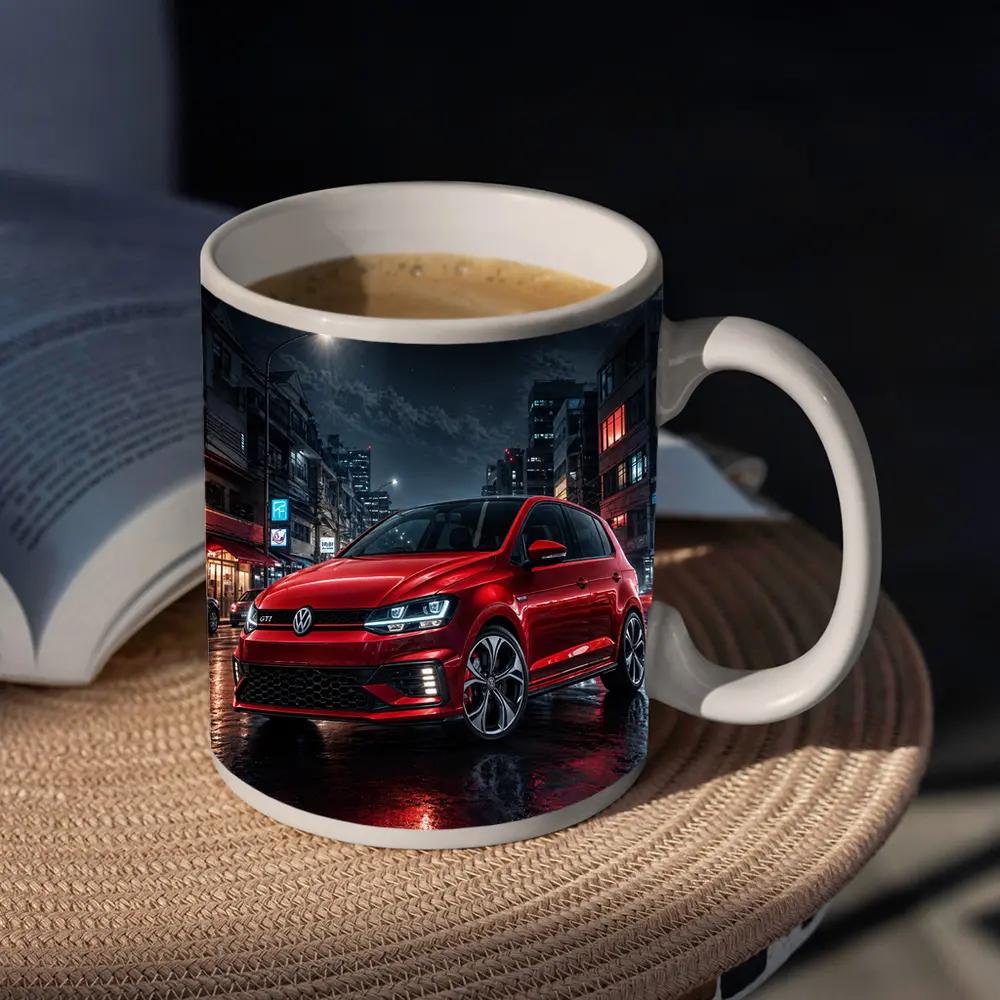 Volkswagen Polo GTI Red Night City Street – Mugs
