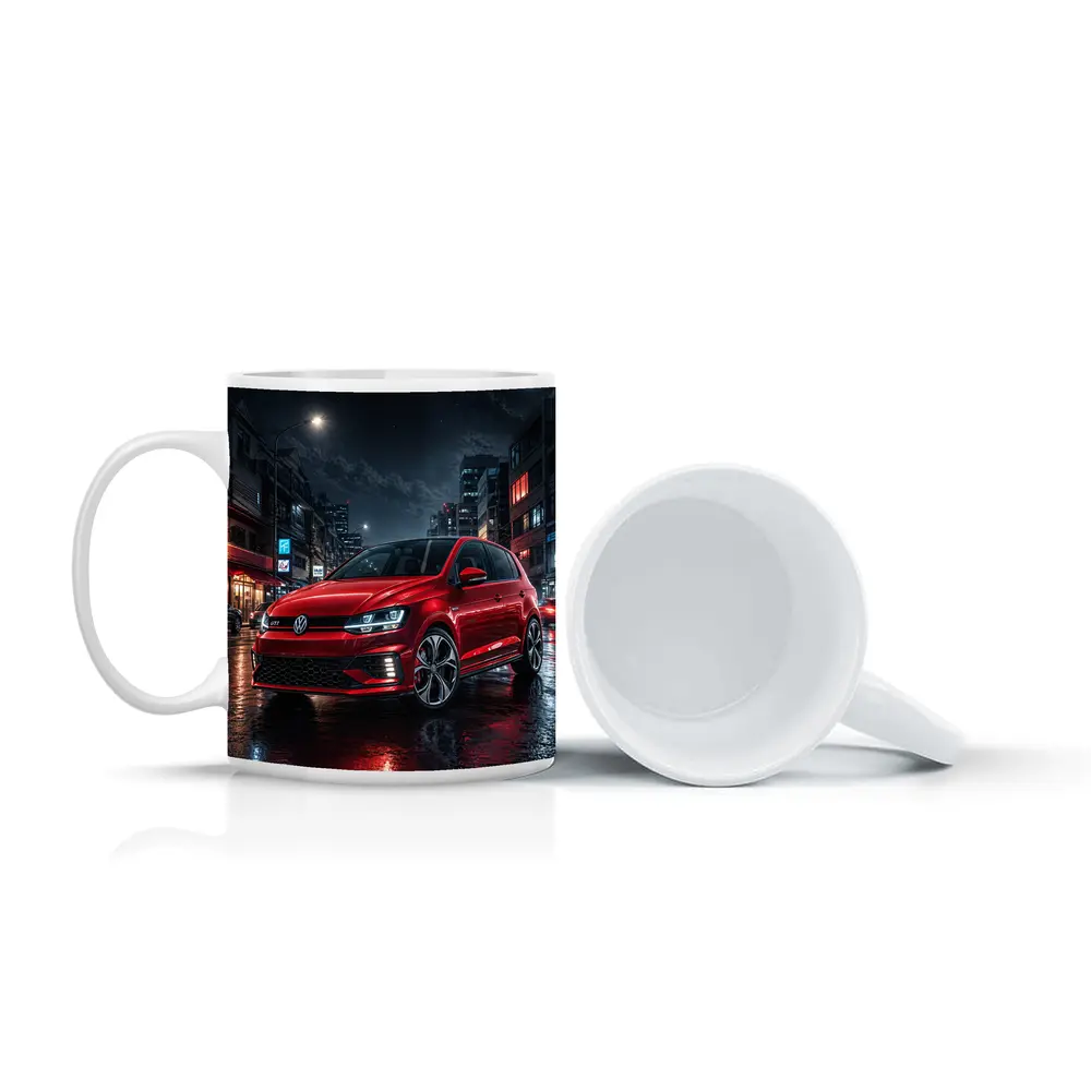 Volkswagen Polo GTI Red Night City Street – Mugs