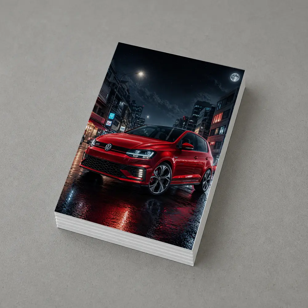 Volkswagen Polo GTI Red Night City Street – Postcards