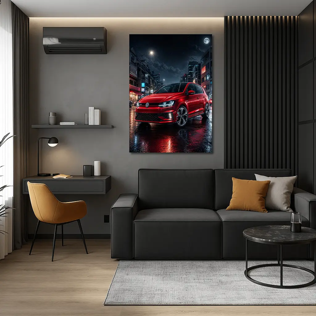Volkswagen Polo GTI Red Night City Street – Wall Art
