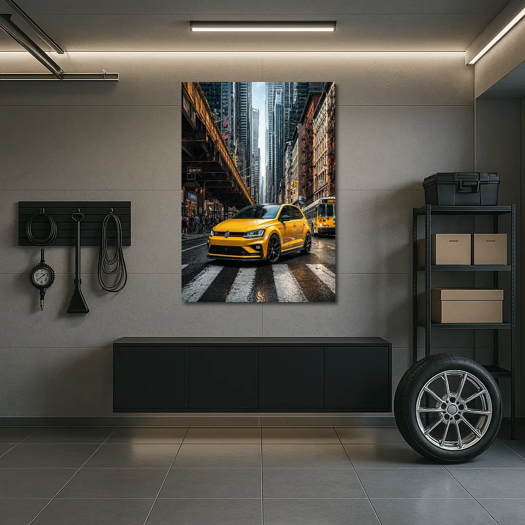 Volkswagen Golf GTI Yellow New York Street – Wall Art