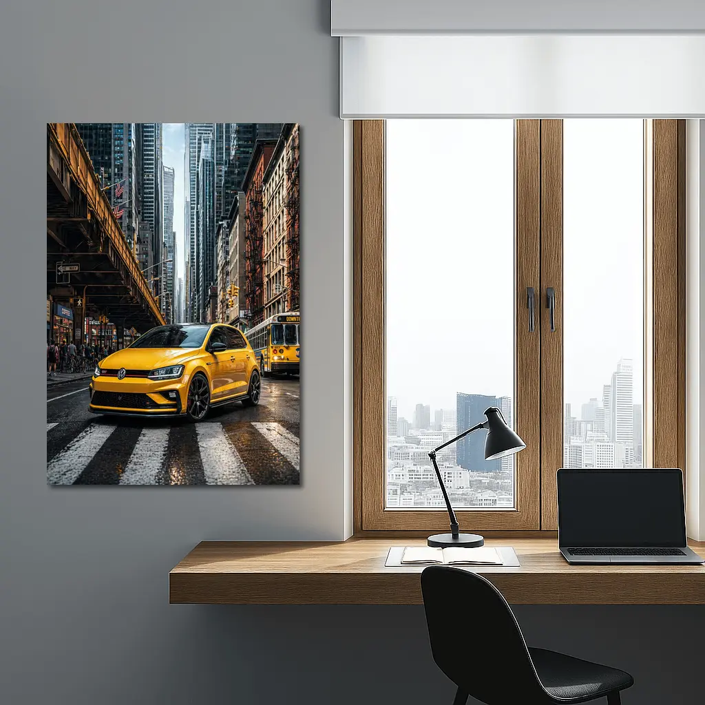 Volkswagen Golf GTI Yellow New York Street – Wall Art