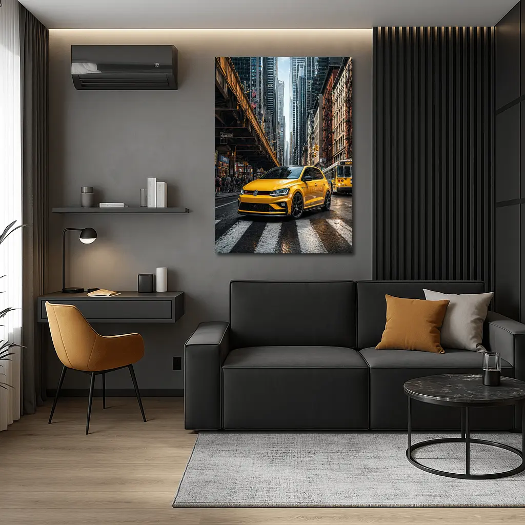 Volkswagen Golf GTI Yellow New York Street – Wall Art