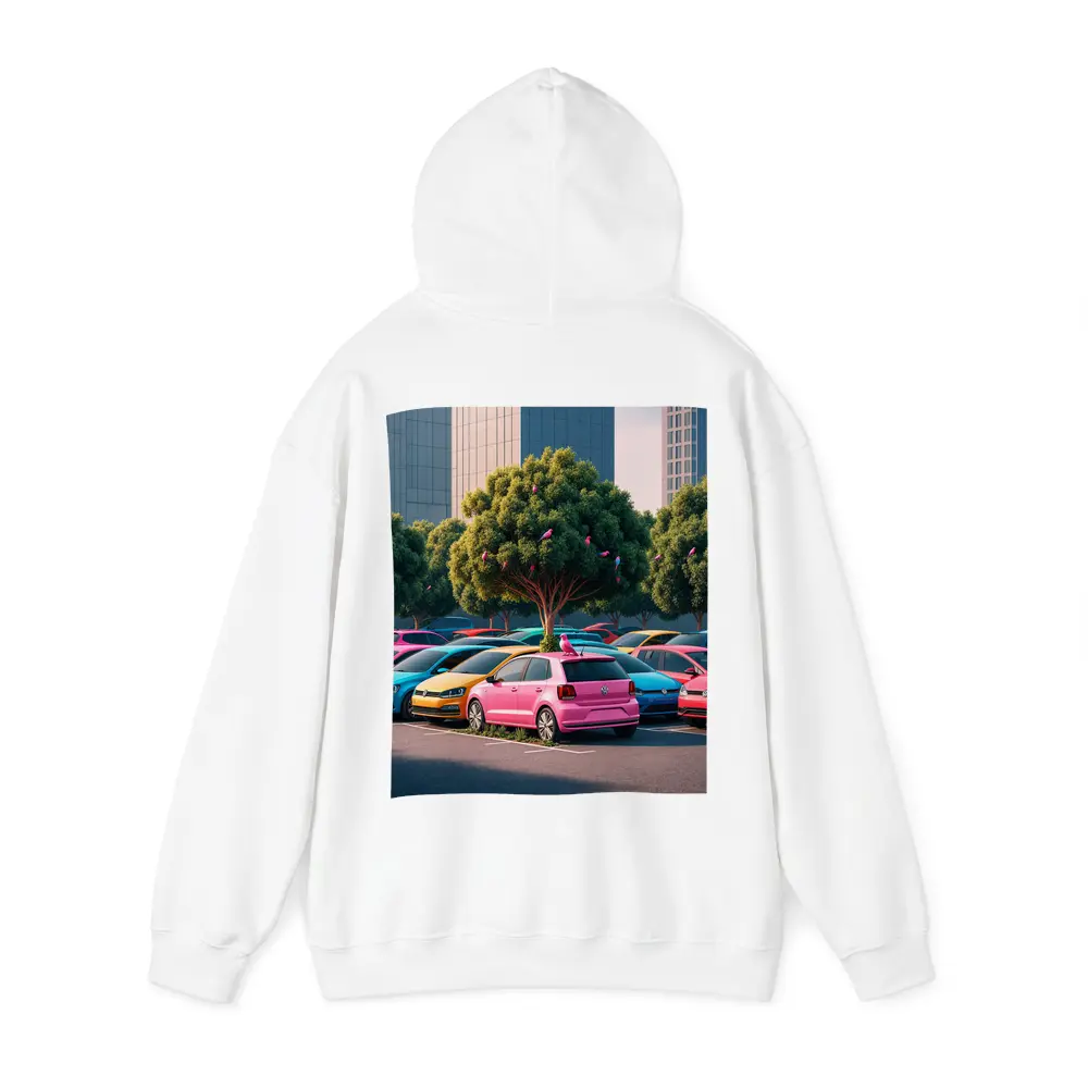 Colorful Volkswagen Polo Cars Urban Parking Lot – Hoodies