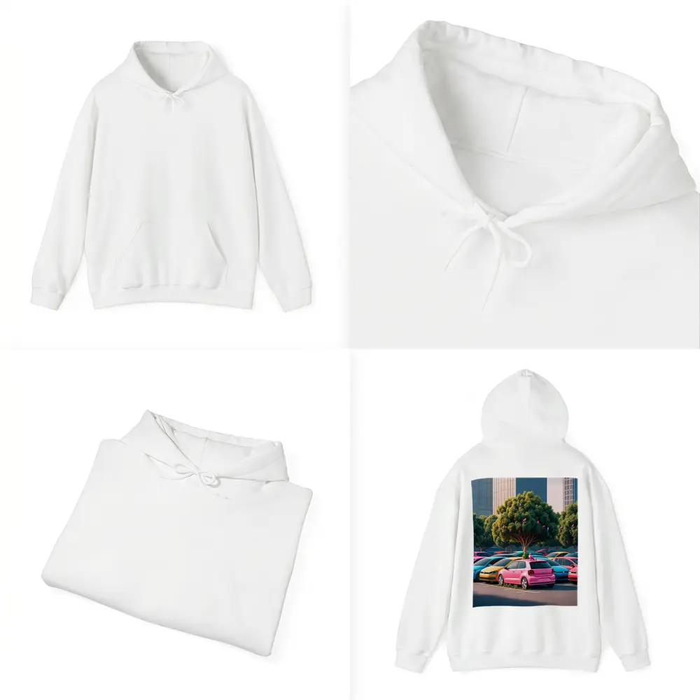 Colorful Volkswagen Polo Cars Urban Parking Lot – Hoodies