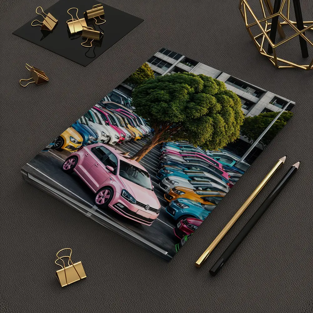 Volkswagen Polo Cars Colorful Urban Parking Lot – Notebooks