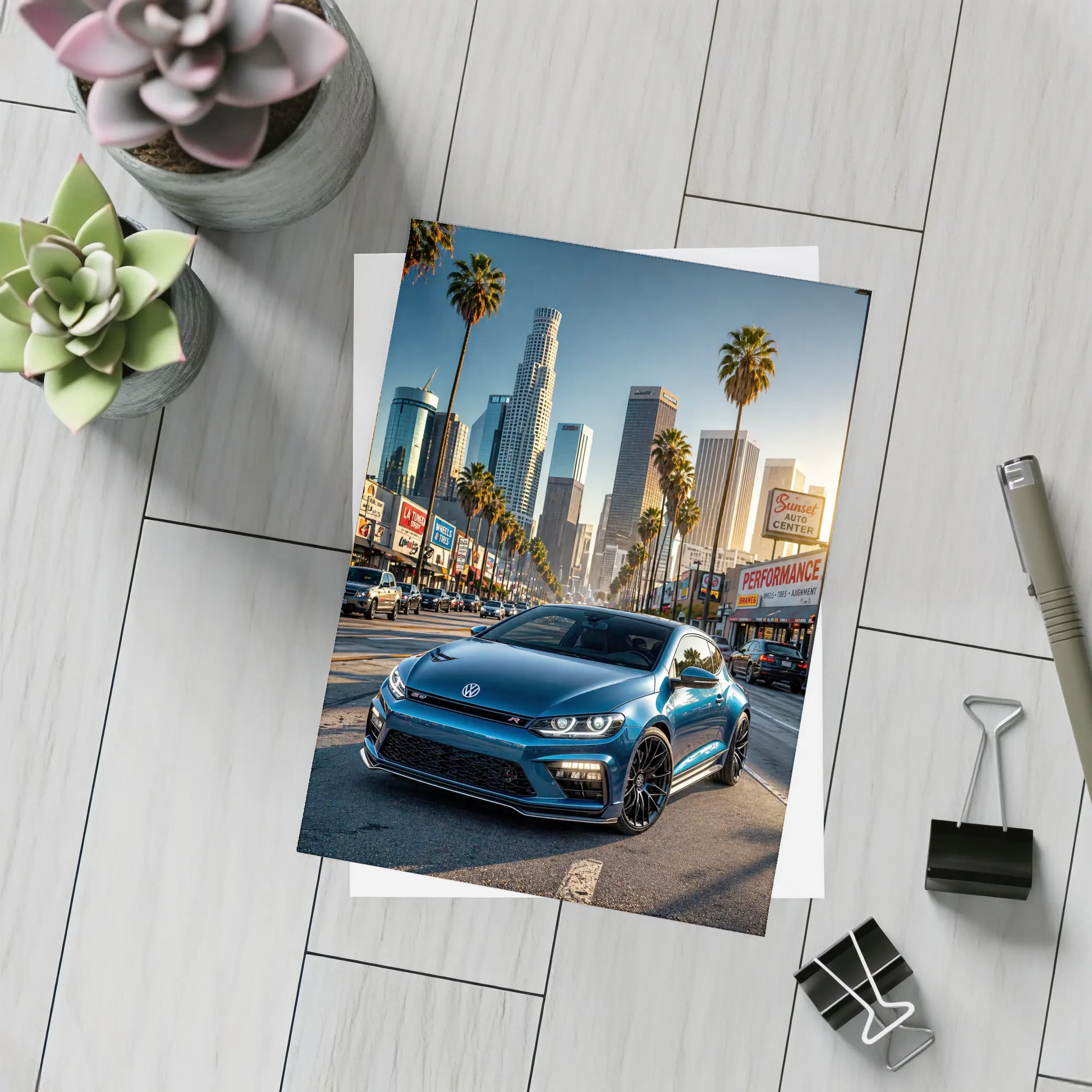 Volkswagen Scirocco R Los Angeles City Street – Postcards