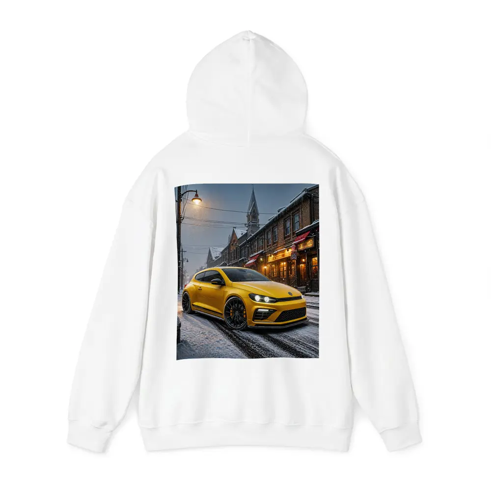 Volkswagen Scirocco Yellow Snow Street Night – Hoodies