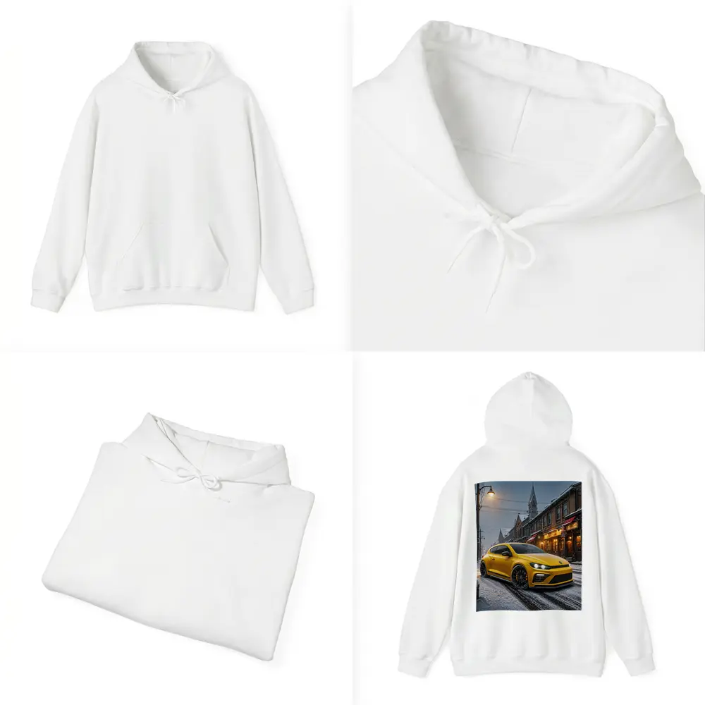 Volkswagen Scirocco Yellow Snow Street Night – Hoodies