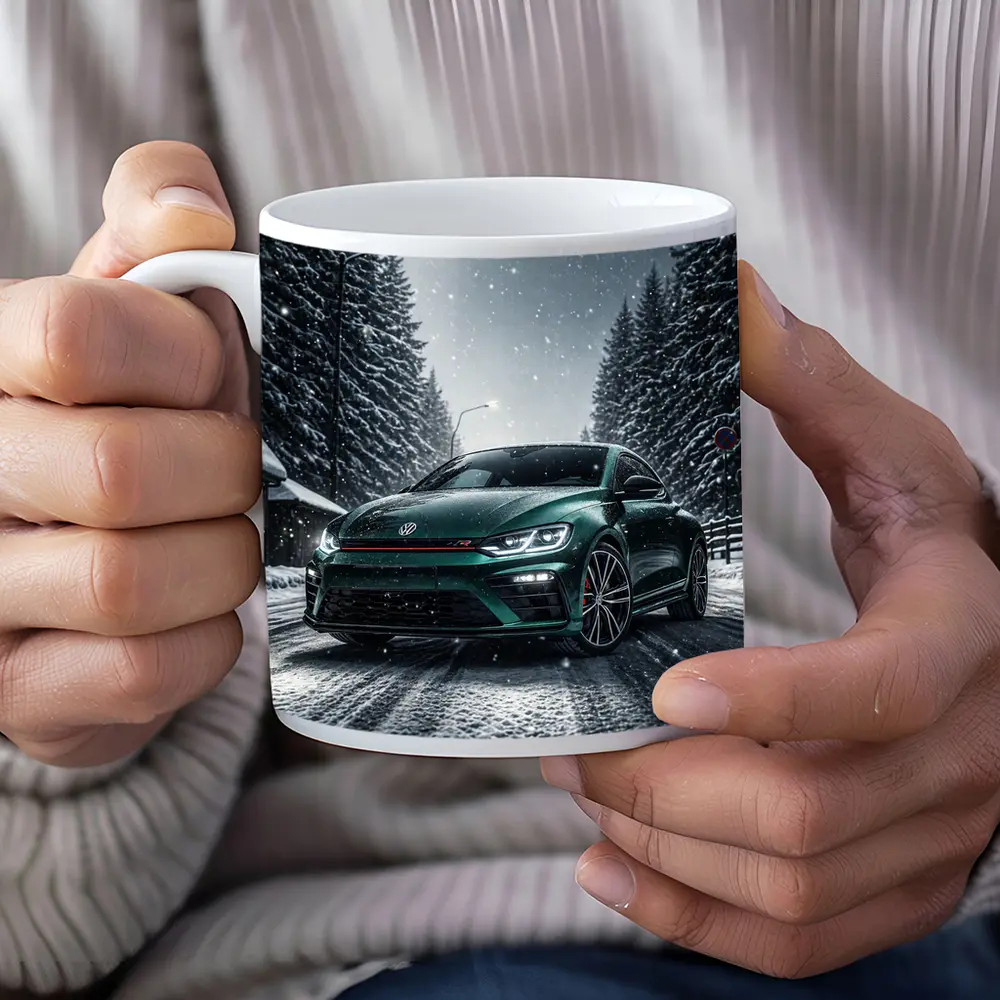Volkswagen Scirocco R Dark Green Snow Night – Mugs