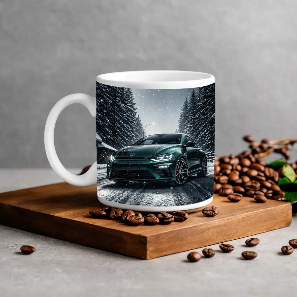 Volkswagen Scirocco R Dark Green Snow Night – Mugs