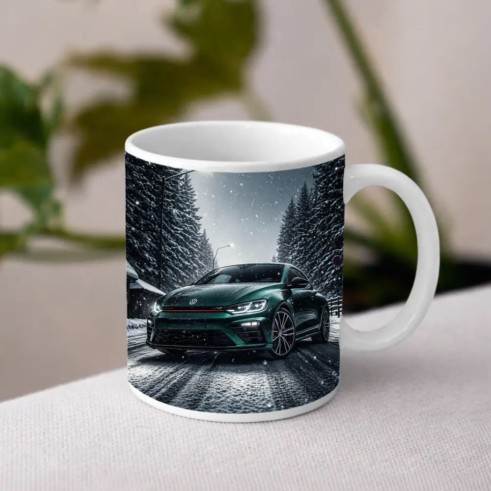 Volkswagen Scirocco R Dark Green Snow Night – Mugs