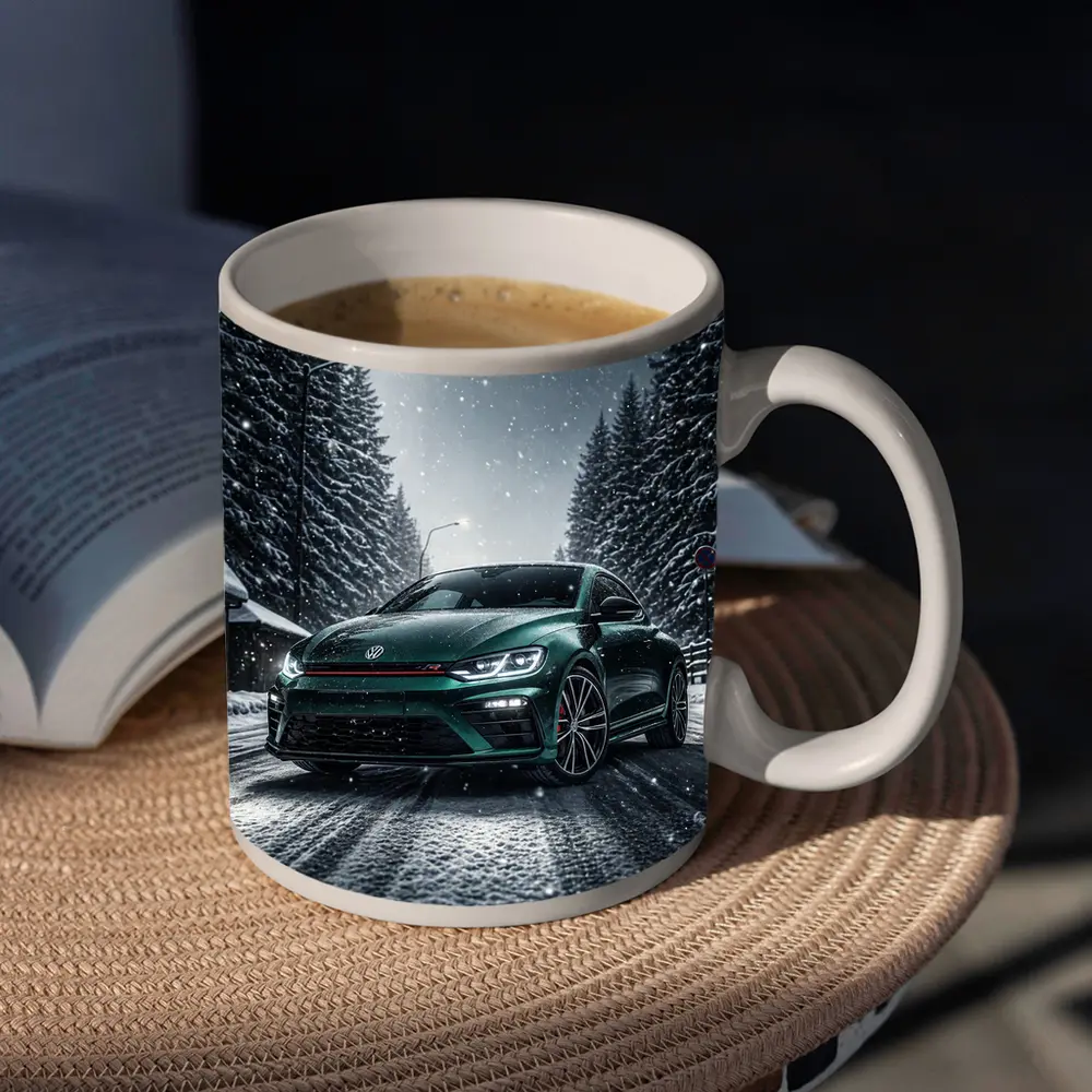 Volkswagen Scirocco R Dark Green Snow Night – Mugs