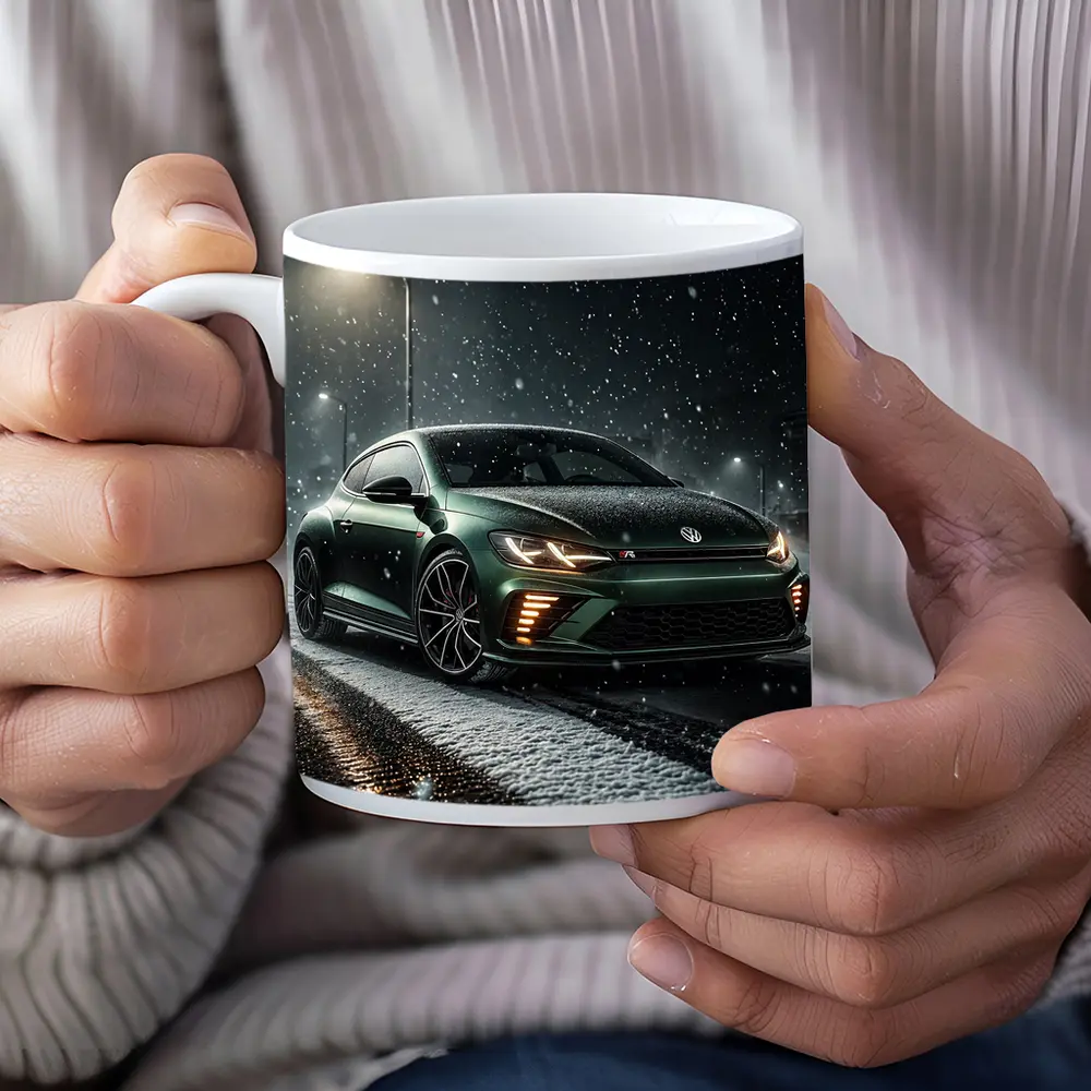 Volkswagen Scirocco R Dark Green Snow Night – Mugs