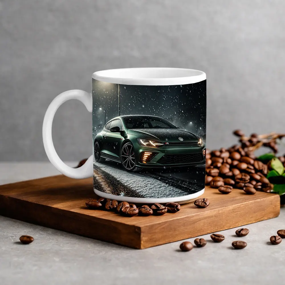 Volkswagen Scirocco R Dark Green Snow Night – Mugs