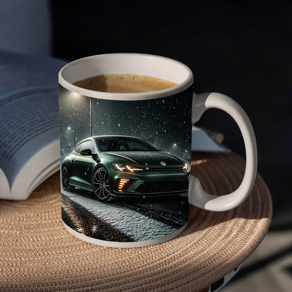 Volkswagen Scirocco R Dark Green Snow Night – Mugs