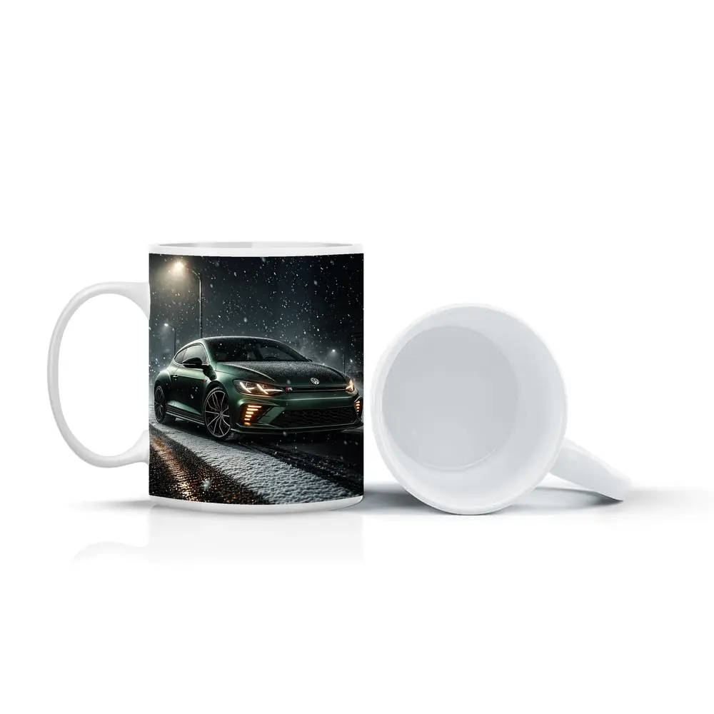 Volkswagen Scirocco R Dark Green Snow Night – Mugs