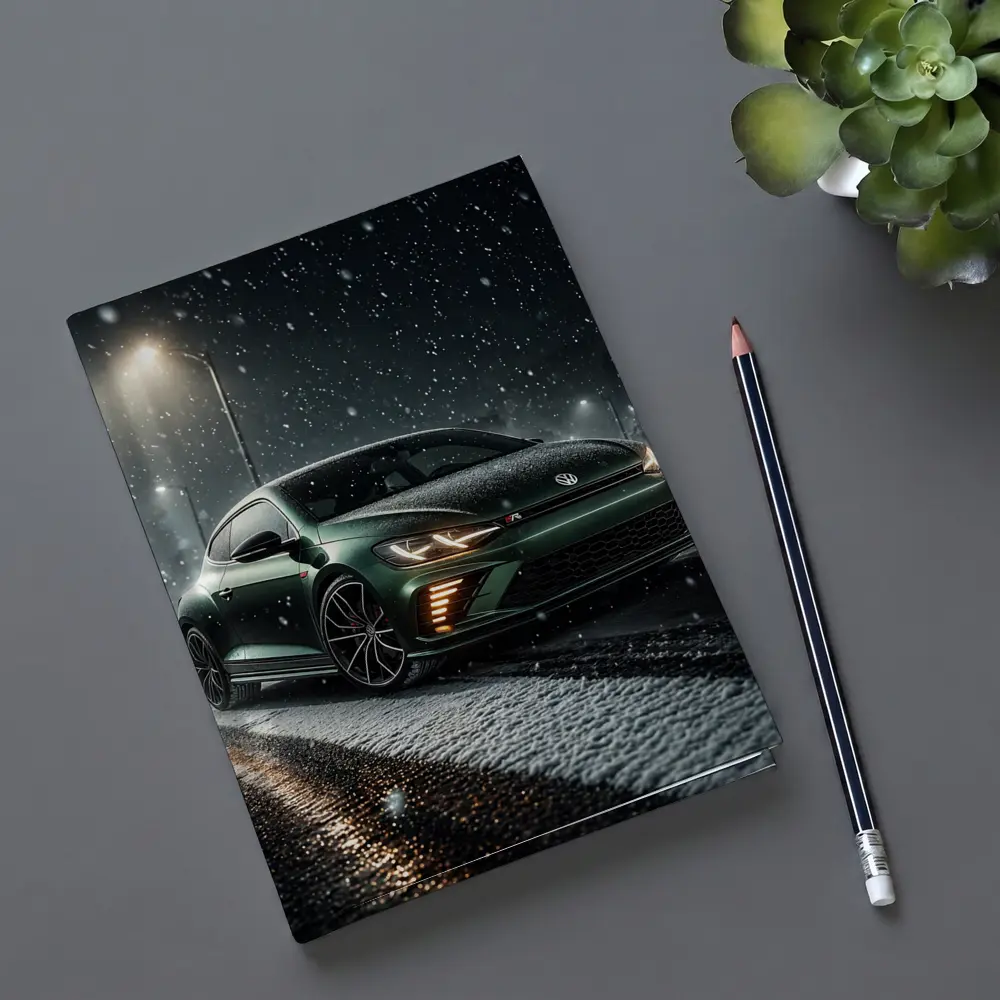 Volkswagen Scirocco R Dark Green Snow Night – Notebooks
