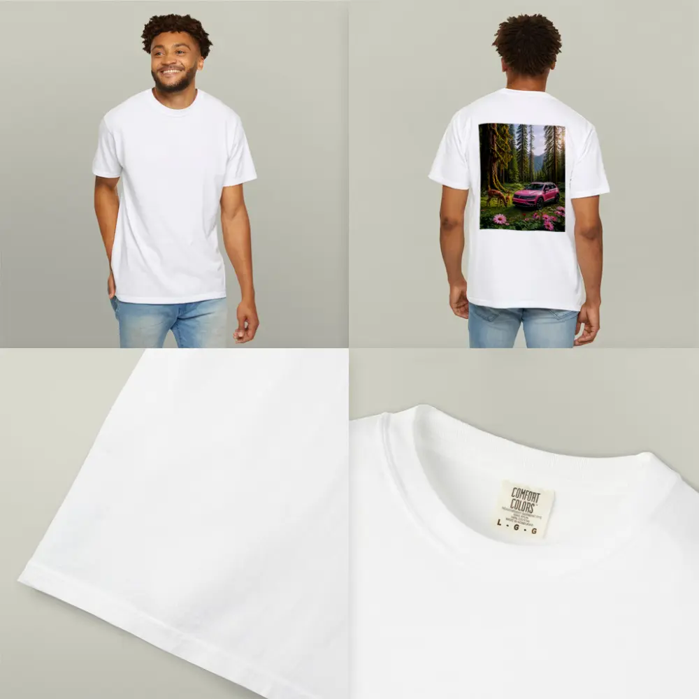 Pink Volkswagen Tiguan Forest Deer Scene – T-Shirts