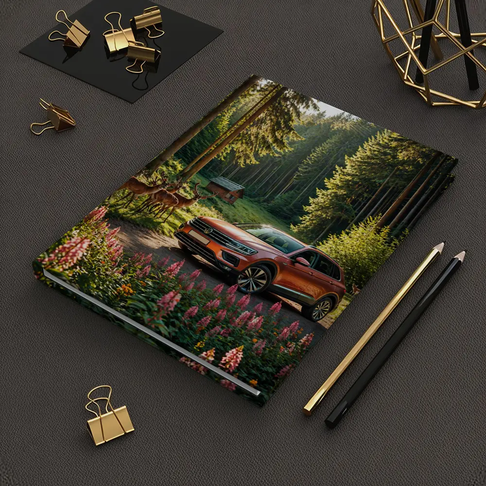 Volkswagen Touareg Orange SUV Forest Deer – Notebooks