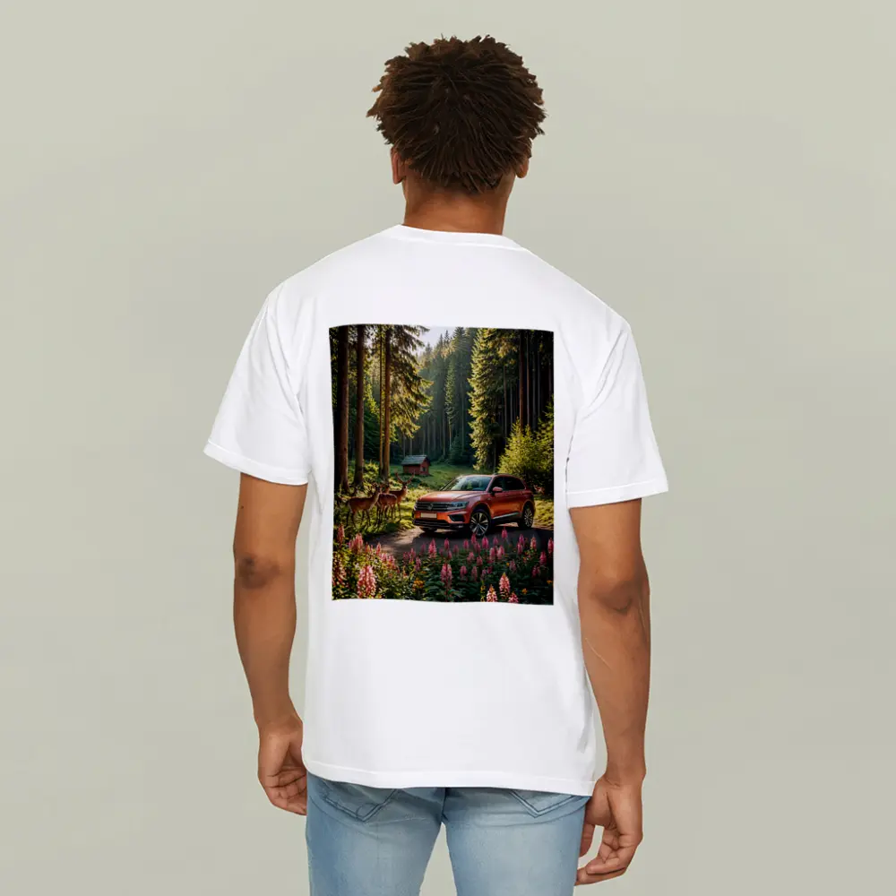 Volkswagen Touareg Orange SUV Forest Deer – T-Shirts