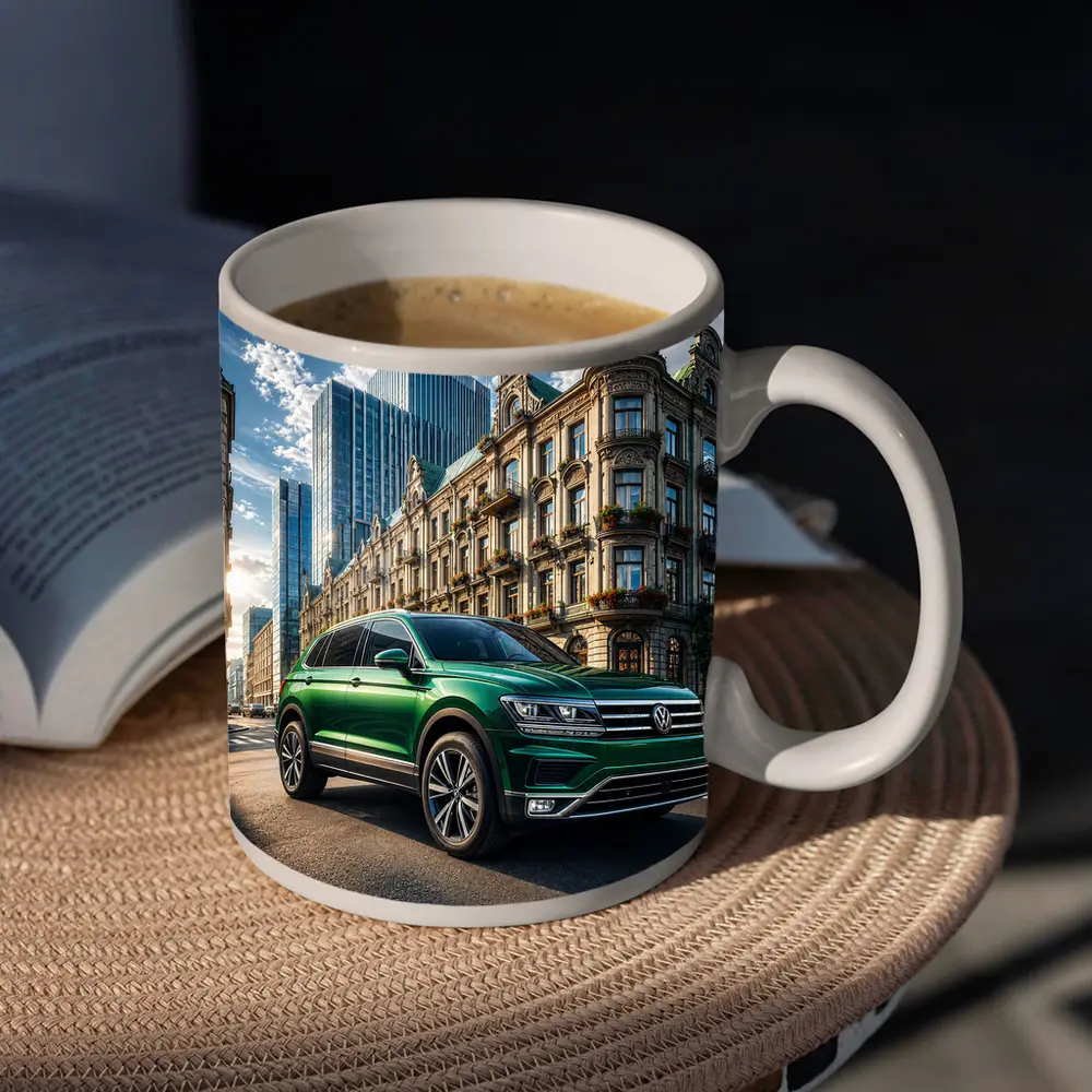 Volkswagen Tiguan Green SUV City Street – Mugs
