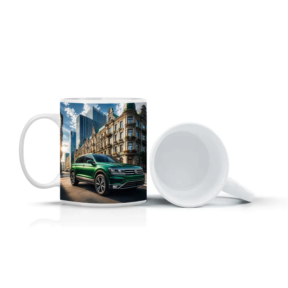 Volkswagen Tiguan Green SUV City Street – Mugs