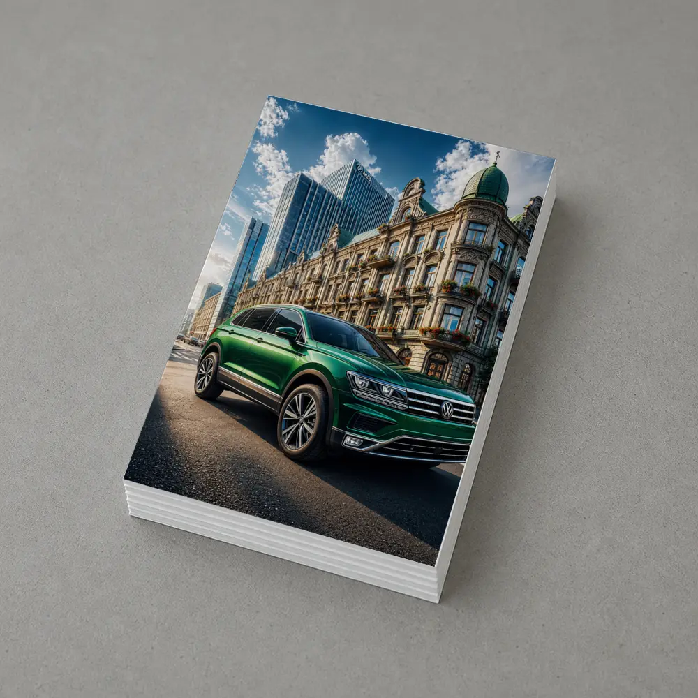 Volkswagen Tiguan Green SUV City Street – Postcards