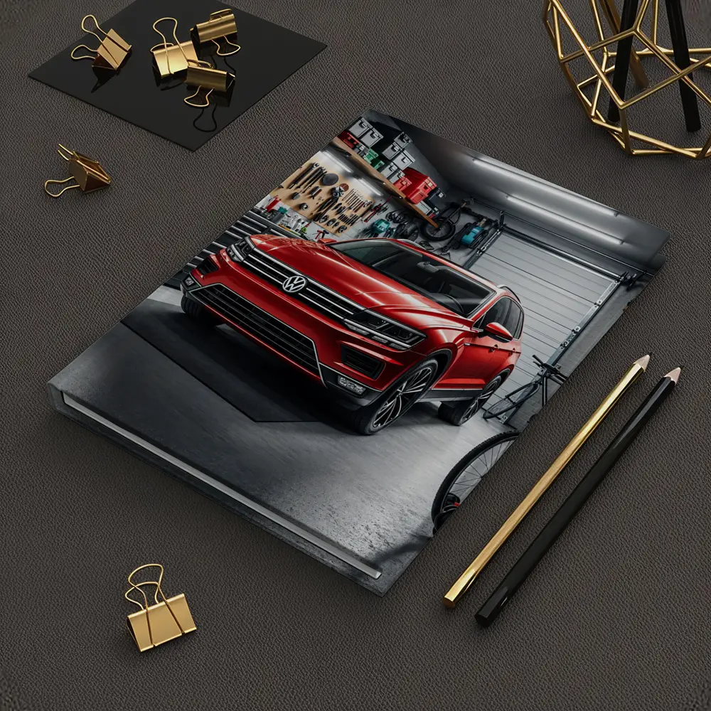 Volkswagen Tiguan Red SUV Garage Scene – Notebooks