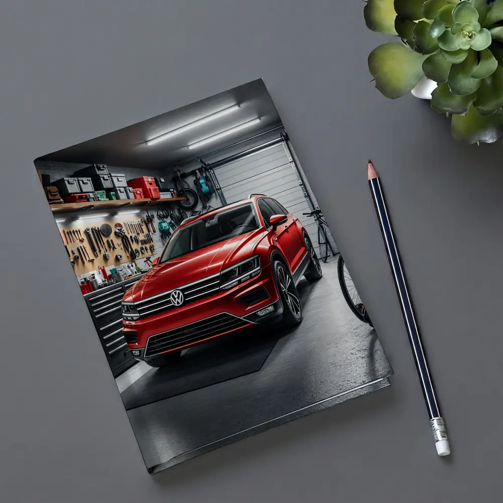 Volkswagen Tiguan Red SUV Garage Scene – Notebooks