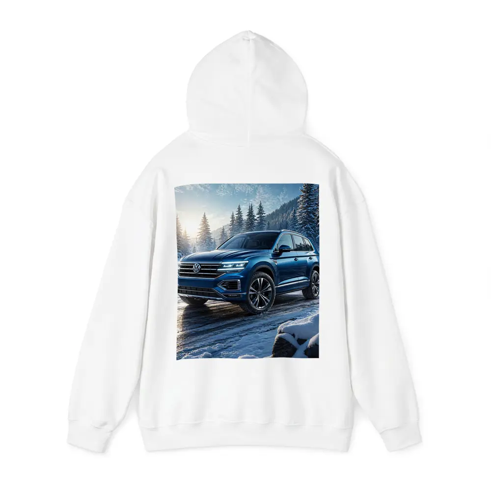 Volkswagen Touareg Blue SUV Snowy Forest – Hoodies