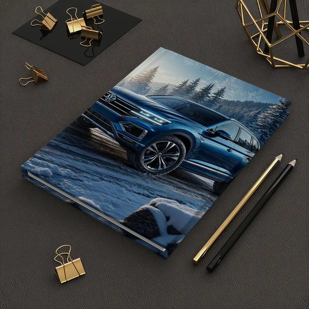 Volkswagen Touareg Blue SUV Snowy Forest – Notebooks