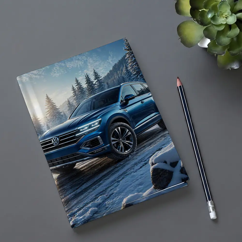 Volkswagen Touareg Blue SUV Snowy Forest – Notebooks