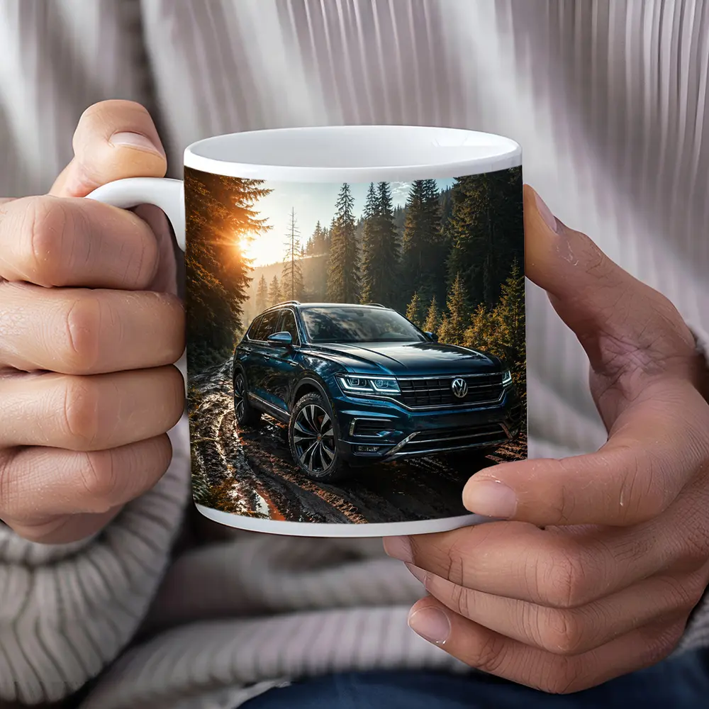 Volkswagen Touareg SUV Forest Trail Sunset – Mugs